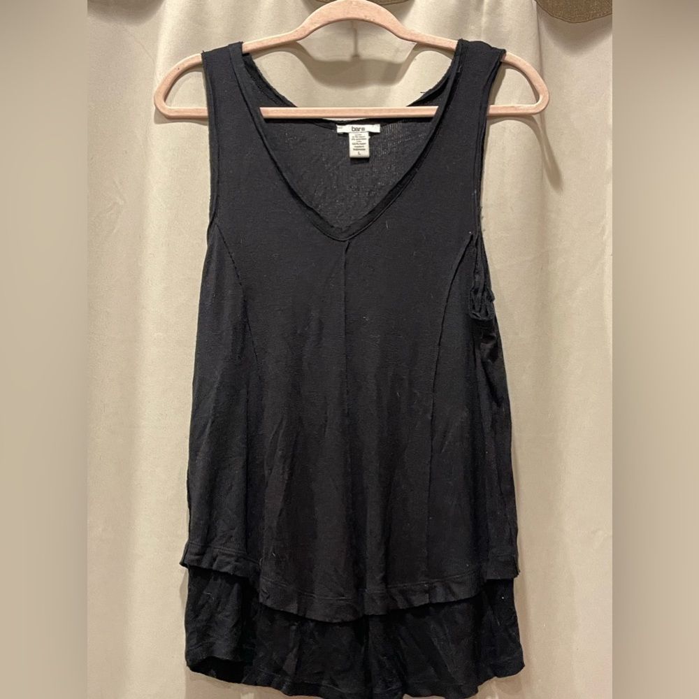 Bar III loose fitting cotton/rayon layered tank top